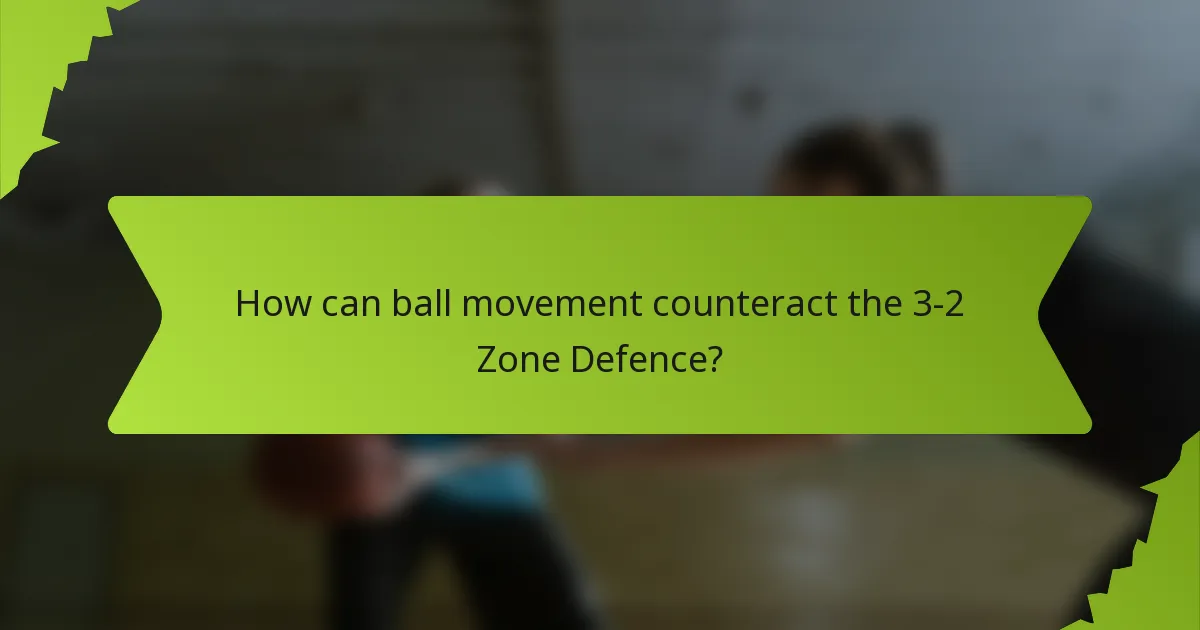 How can ball movement counteract the 3-2 Zone Defence?