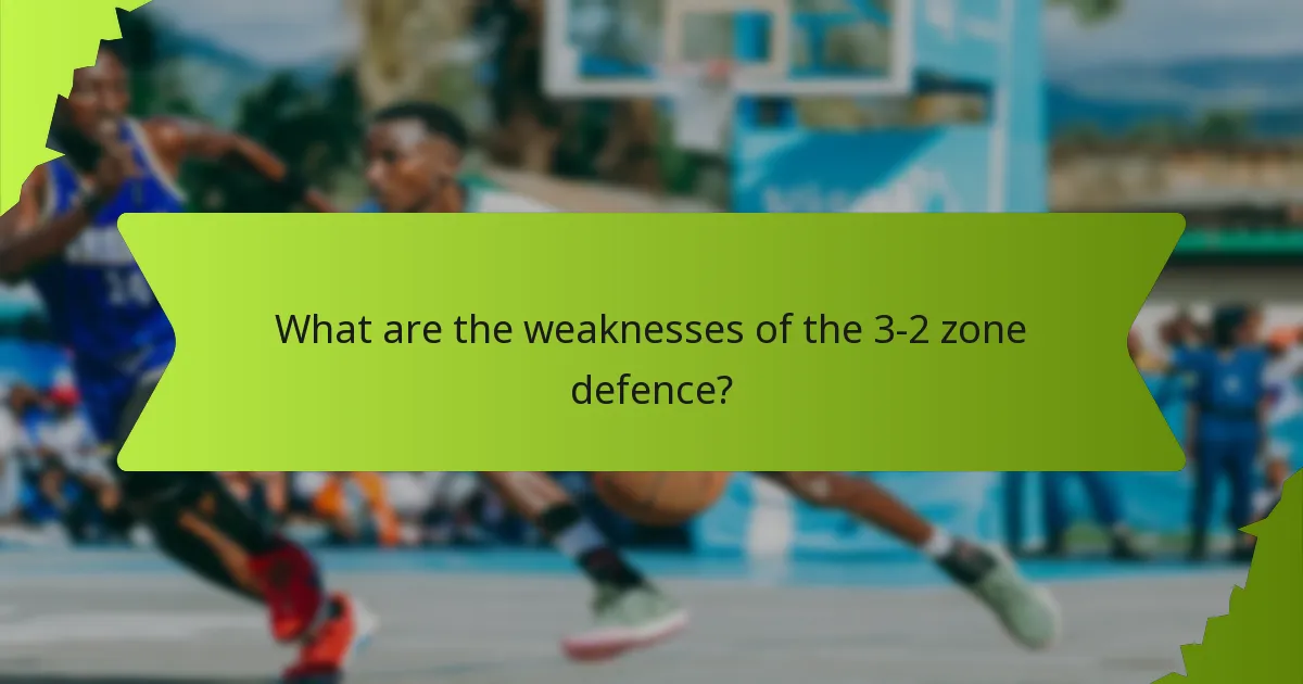 What are the strengths of the 3-2 zone defence?